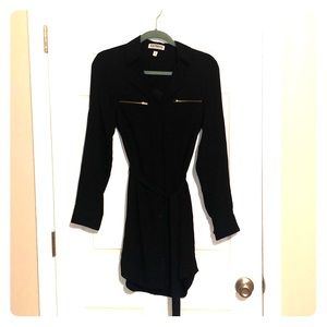Portofino Shirt Dress, Black, XS
